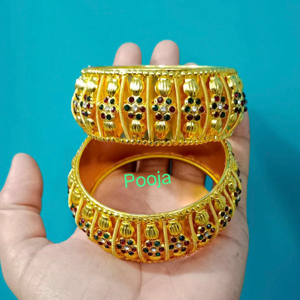 Pooja Bangles Austrian Stone Gold Plated Bangles Set