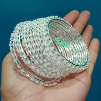 Pooja Bangles Silver Plated Pearl Bangles Set