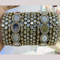 Pooja Bangles Oxidised Plated Mirror Work Bangles Set