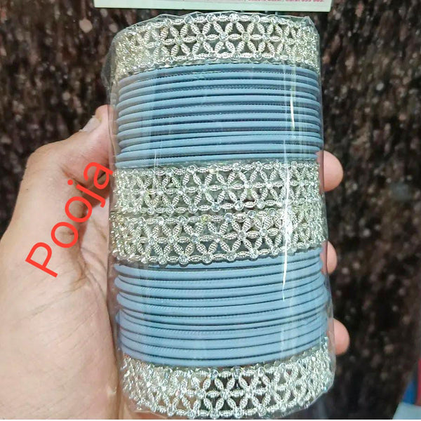 Pooja Bangles Silver Plated Thread Bangles Set