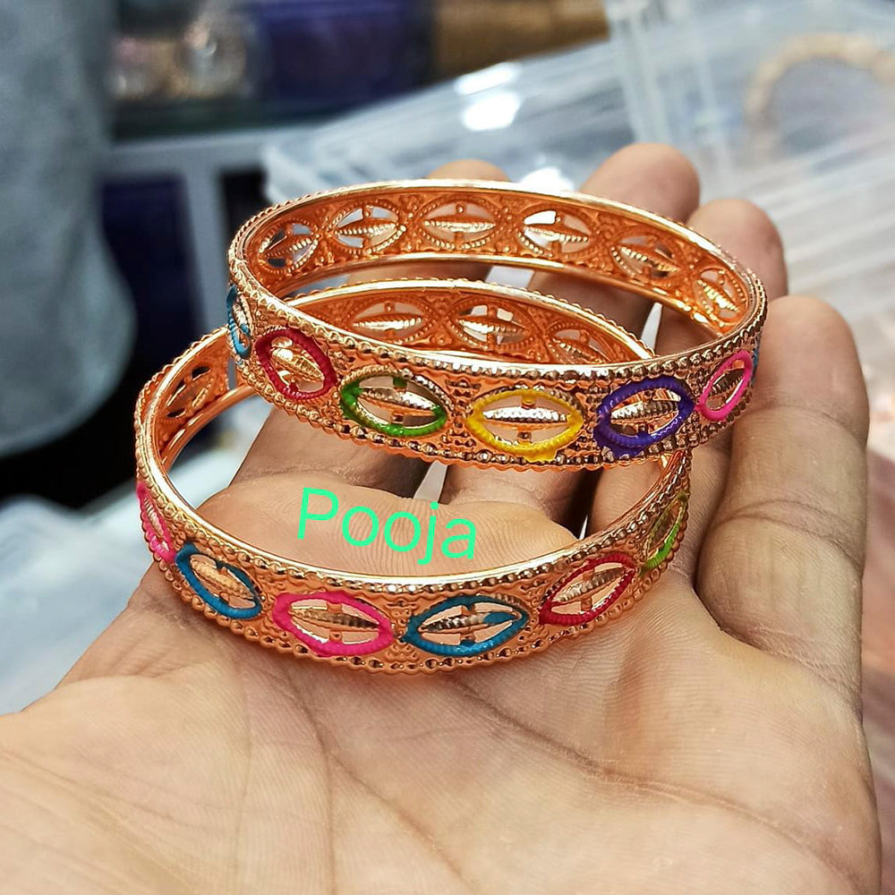 Pooja Bangles Gold Plated Meenakari Bangles Set