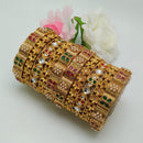 Pooja Bangles Gold Plated Pota Stone And Pearl Bangles Set