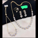 Pooja Bangles Gold Plated AD Stone Necklace Set