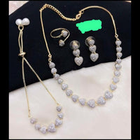 Pooja Bangles Gold Plated AD Stone Necklace Set