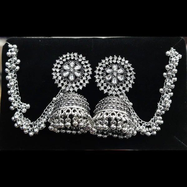 Pooja Bangles Oxidised Plated Kanchain Jhumki Earrings