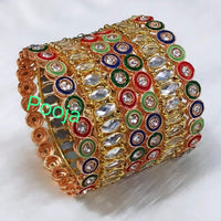 Pooja Bangles Gold Plated Menakari Necklace Set