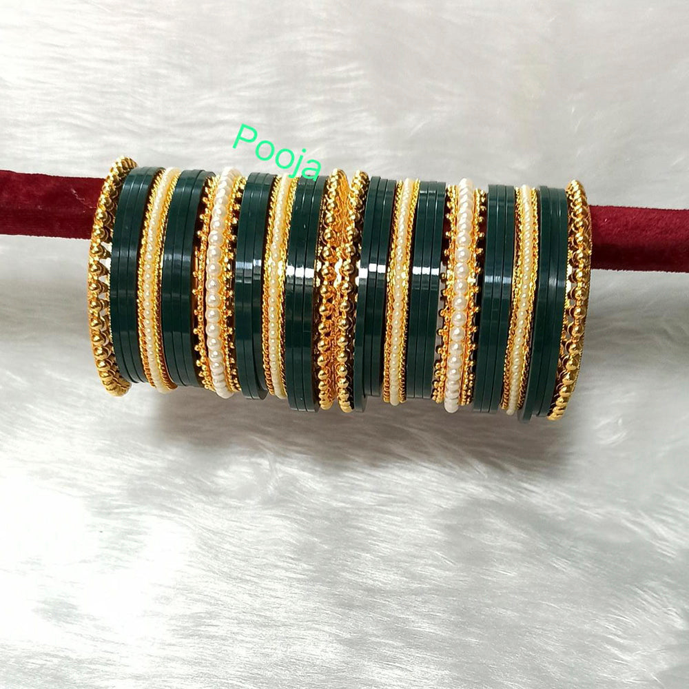 Pooja Bangles Gold Plated Acrylic Bangles Set