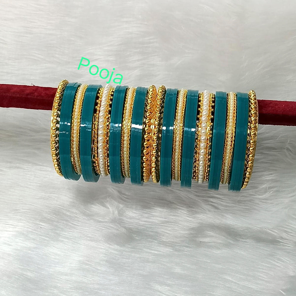 Pooja Bangles Gold Plated Acrylic Bangles Set