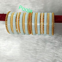 Pooja Bangles Gold Plated Acrylic Bangles Set