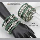 Pooja Bangles Silver Plated Pota Stone Bangles