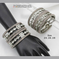 Pooja Bangles Silver Plated Pota Stone Bangles