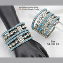Pooja Bangles Silver Plated Pota Stone Bangles