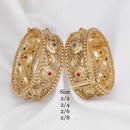 Pooja Bangles Pota Stone Gold Plated Openable Bangles Set