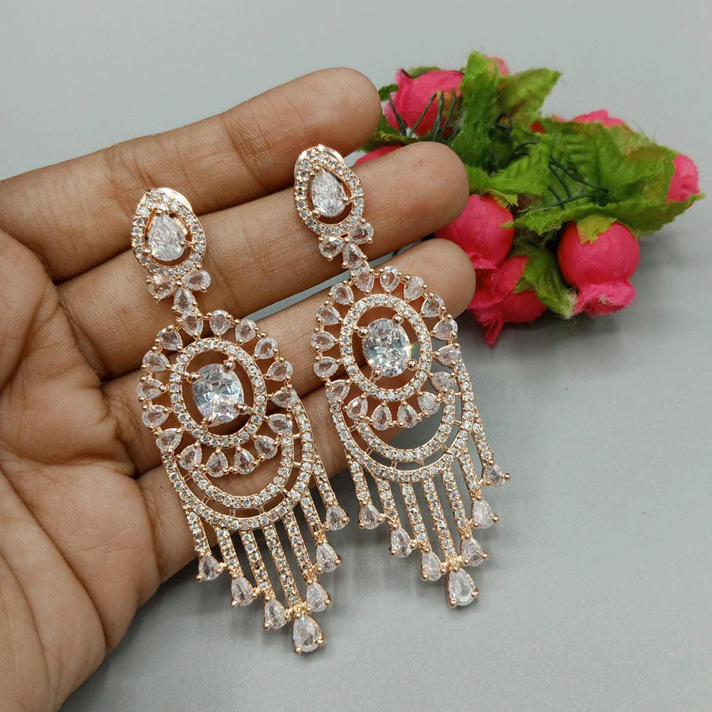 Buy Elegant Rose Gold Plated Diamond Chandelier Earrings, Indian Jewelry,  Statement Earrings, Statement Jewelry,diamond Earrings,indian Earrings  Online in India - Etsy