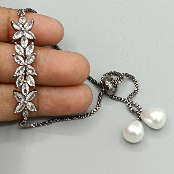 Pooja Bangles Oxidised Plated Crystal Stone Bracelet