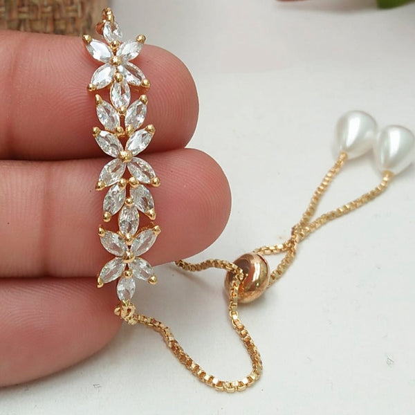 Pooja Bangles Gold Plated Crystal Stone Bracelet
