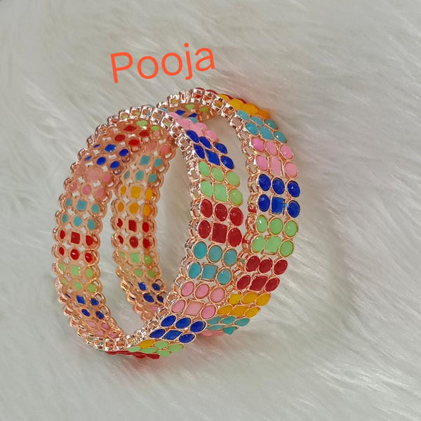 Pooja Bangles Gold Plated Pota Stone Bangles Set