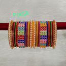 Pooja Bangles Gold Plated Pota Stone Bangles Set