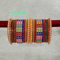 Pooja Bangles Gold Plated Pota Stone Bangles Set