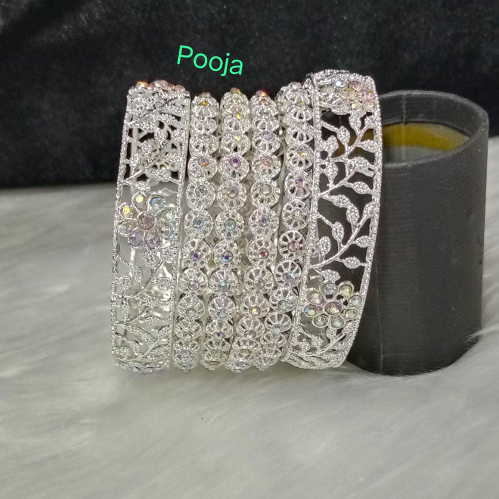 Pooja Bangles Silver Plated Bangles Set