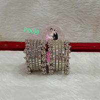 Pooja Bangles Silver Plated Mirror Bangle Set