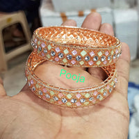 Pooja Bangles Rose Gold Plated Bangles Set