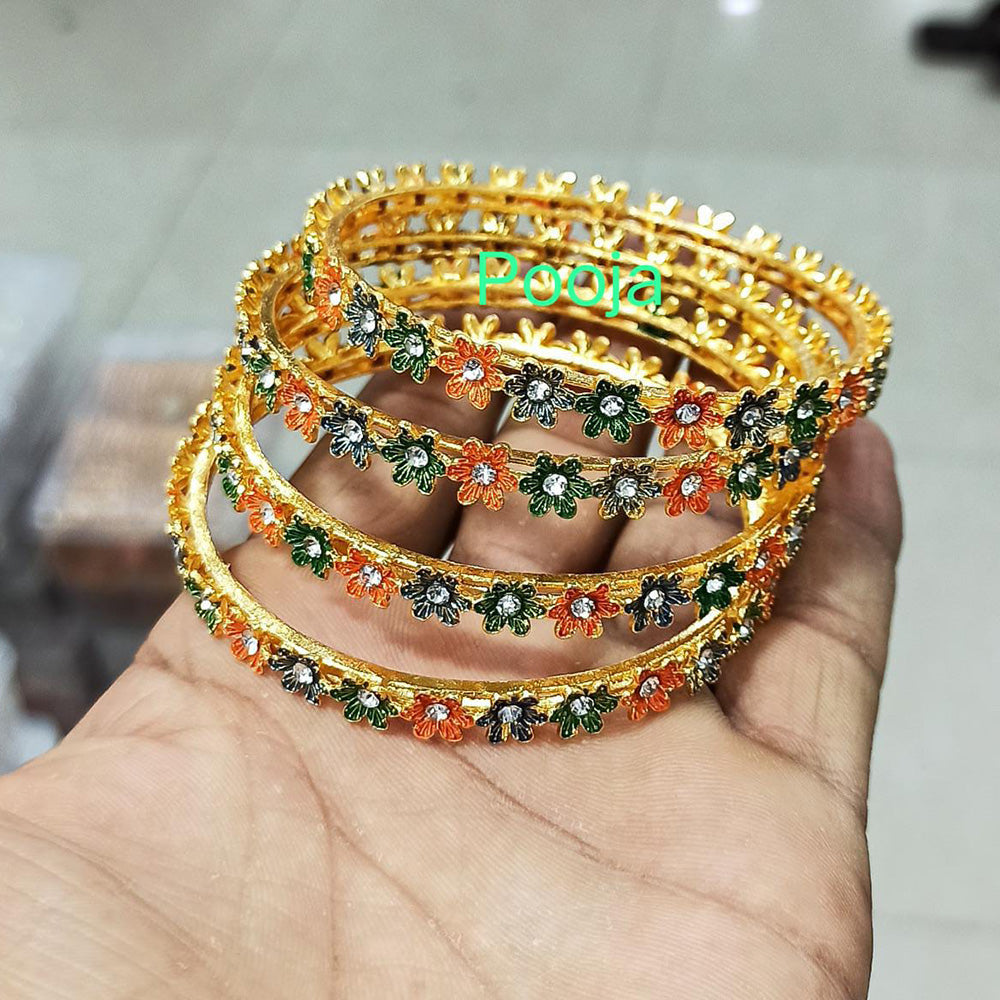 Pooja Bangles Gold Plated Meenakari Bangles Set