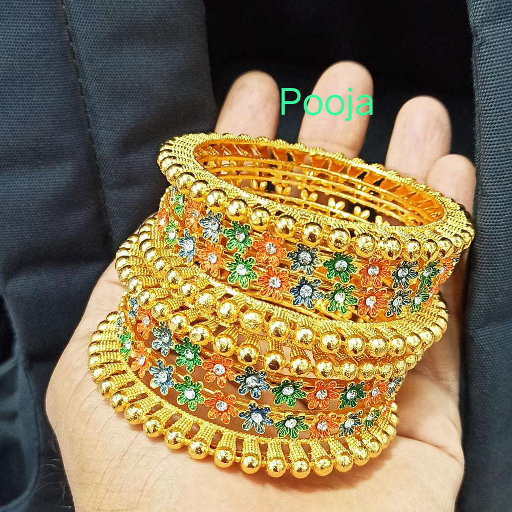 Pooja Bangles Gold Plated Meenakari Bangles Set