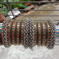 Pooja Bangles 2 Tone Plated Mirror Bangles Set