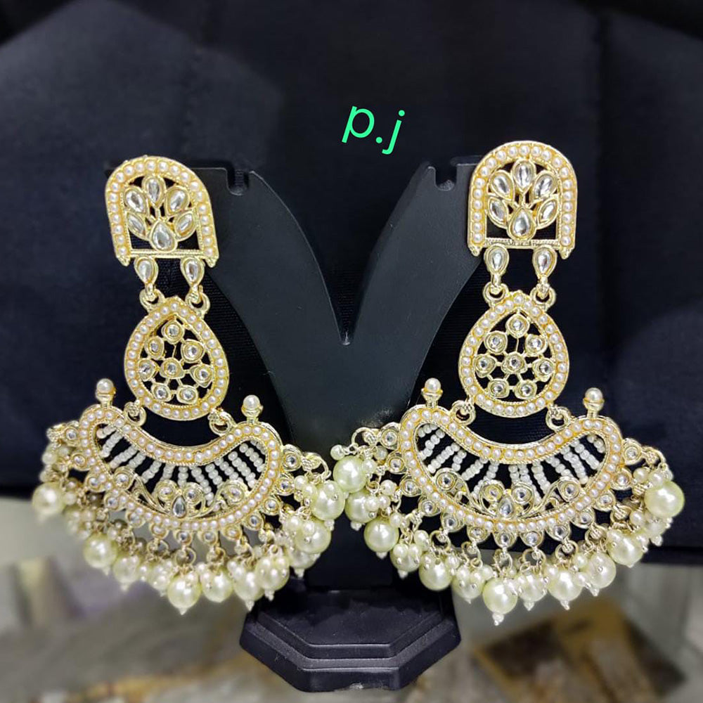 Pooja Bangles Gold Plated Kundan Stone And Beads Dangler Earrings