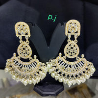 Pooja Bangles Gold Plated Kundan Stone And Beads Dangler Earrings