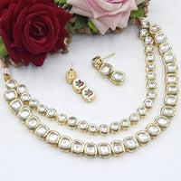 Pooja Bangles Gold Plated Kundan Stone Necklace Set