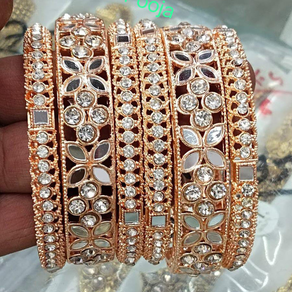 Pooja Bangles Gold Plated Mirror Bangles Set