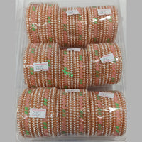 Pooja Bangles Gold Plated Pota Stone Bangles Set