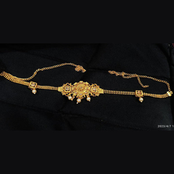 Pooja Bangles Gold Plated Pota Stone Kamarband