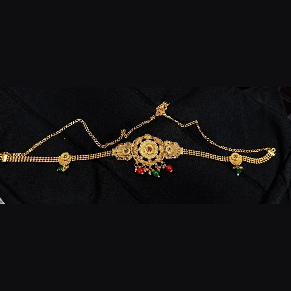 Pooja Bangles Gold Plated Pota Stone Kamarband