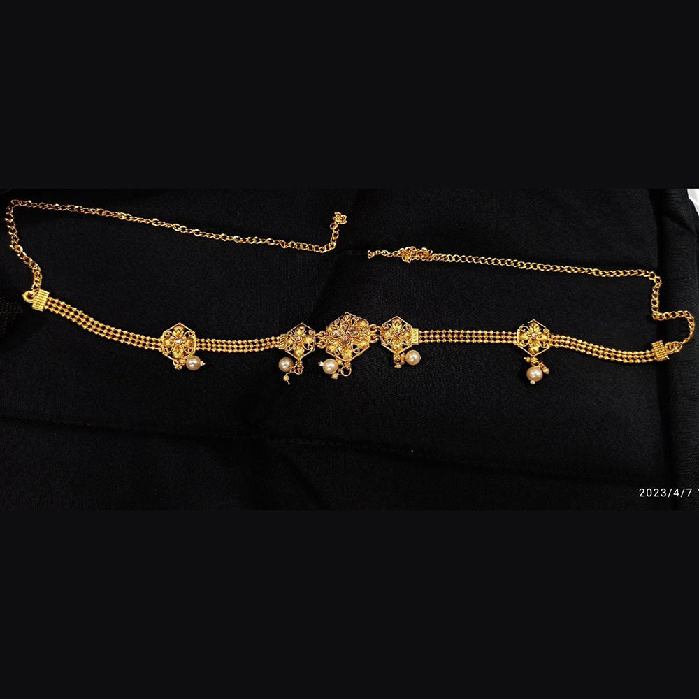 Pooja Bangles Gold Plated Pota Stone Kamarband