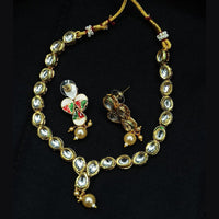 Pooja Bangles Gold Plated Kundan Stone Necklace Set