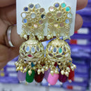 Pooja Bangles Gold Plated Mirror Jhumki Earrings