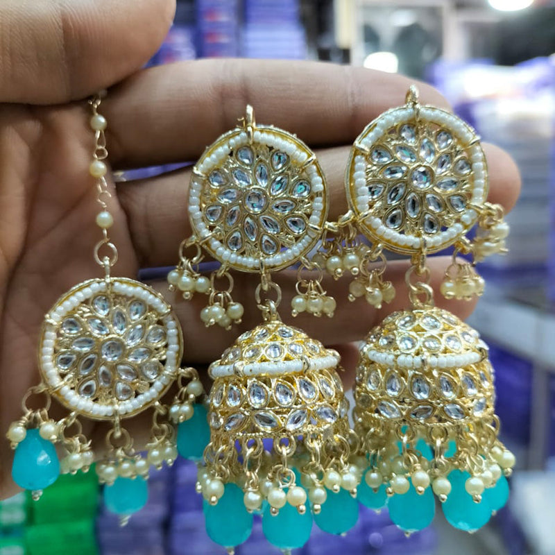 Pooja Bangles Gold Plated Jhumki Earrings With Maangtikka