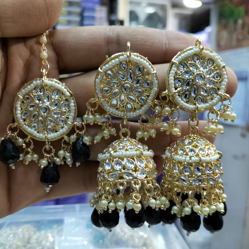 Pooja Bangles Gold Plated Jhumki Earrings With Maangtikka