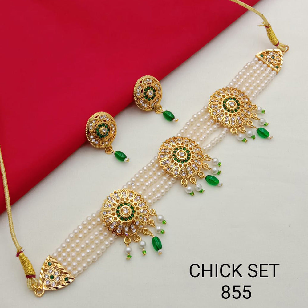 Pooja Bangles Gold Plated Choker Necklace Set