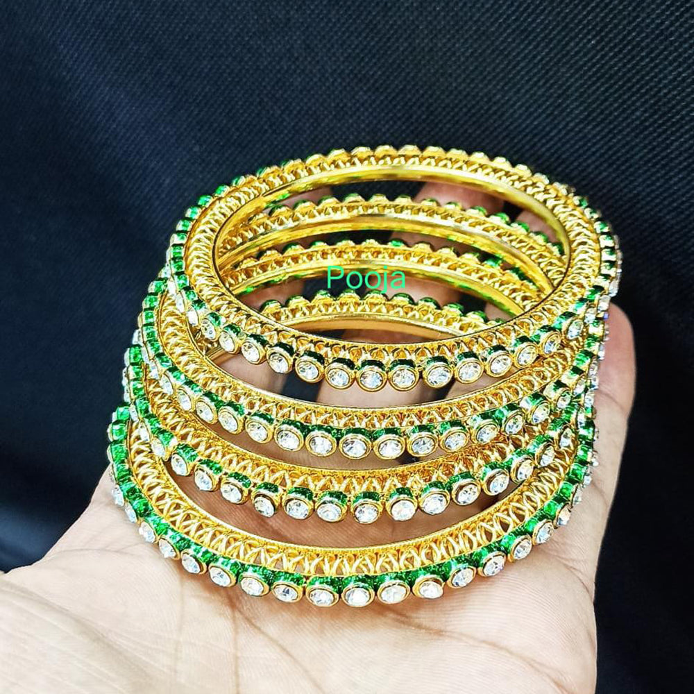 Pooja Bangles Gold Plated Kundan Bangles Set