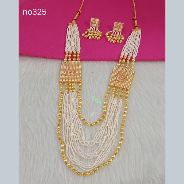 Pooja Bangles Gold Plated Beads Long Necklace Set