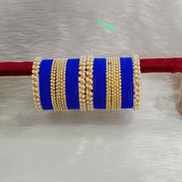 Pooja Bangles Gold Plated Velvet Bangle Set