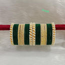 Pooja Bangles Gold Plated Velvet Bangle Set