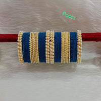 Pooja Bangles Gold Plated Velvet Bangle Set