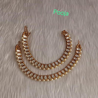 Pooja Bangles Gold Plated Crystal Payal