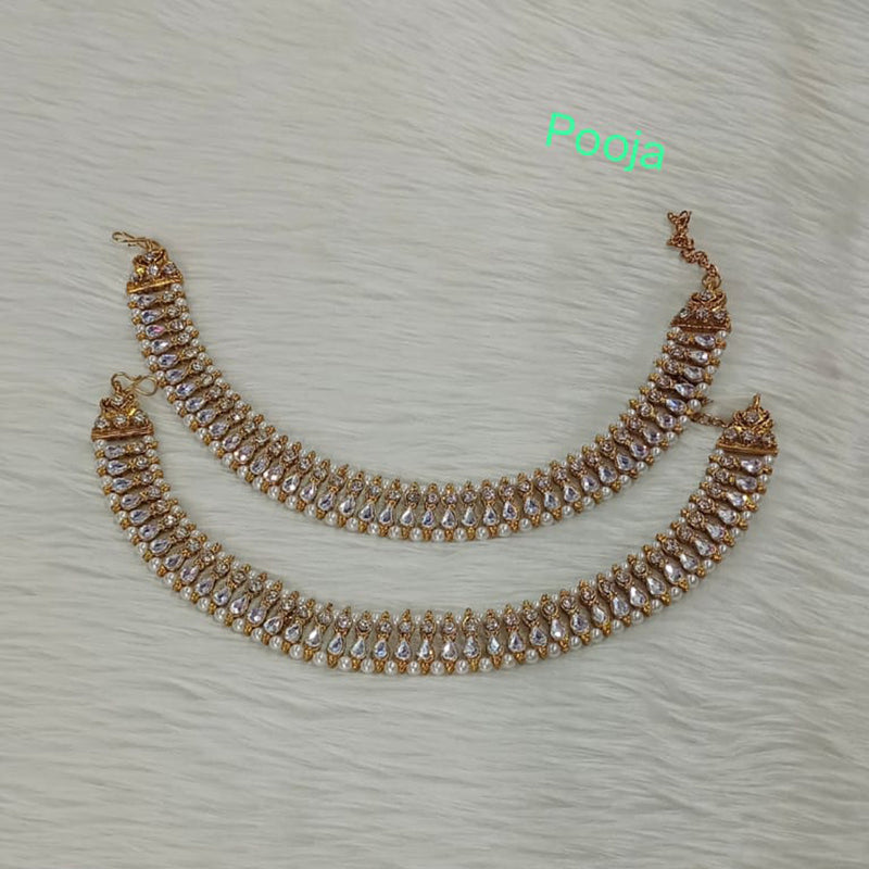 Pooja Bangles Gold Plated Crystal Payal