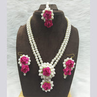 Pooja Bangles Floral Pearl Necklace Set